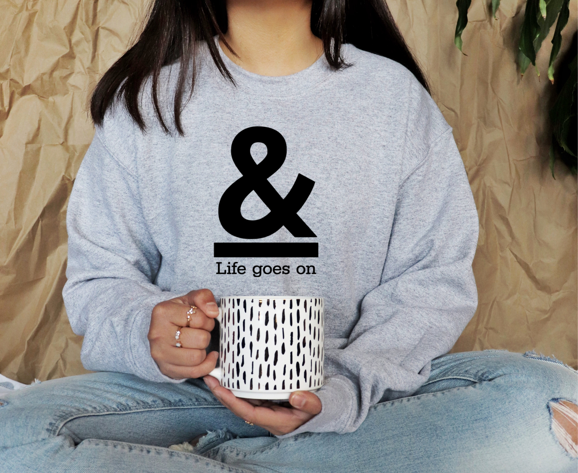 And Life Goes On Iron On Vinyl Decal | Custom HTV Text | Apparel Fabric Transfer | No Background