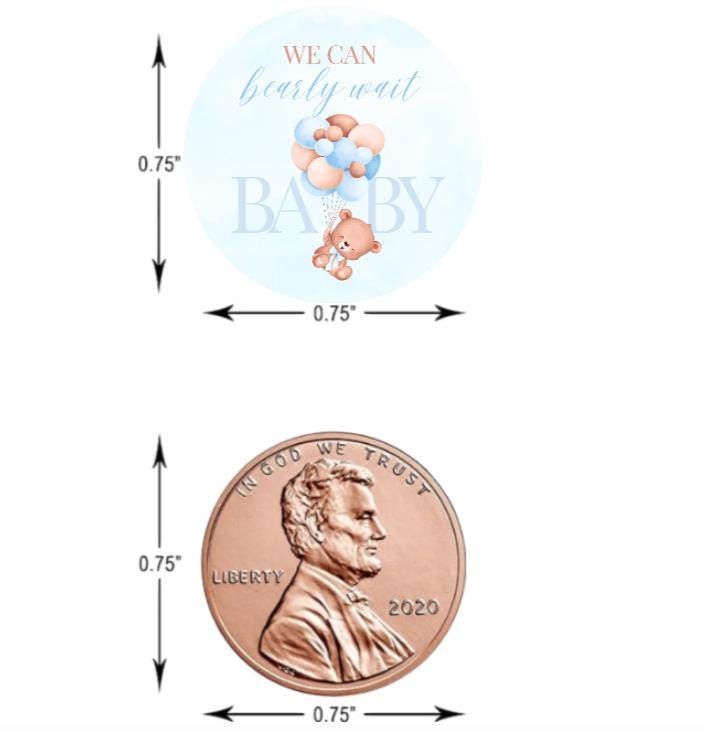 We Can Barely Wait Chocolate Candy Kiss Stickers| 100 ct| Glossy| Baby Shower favors
