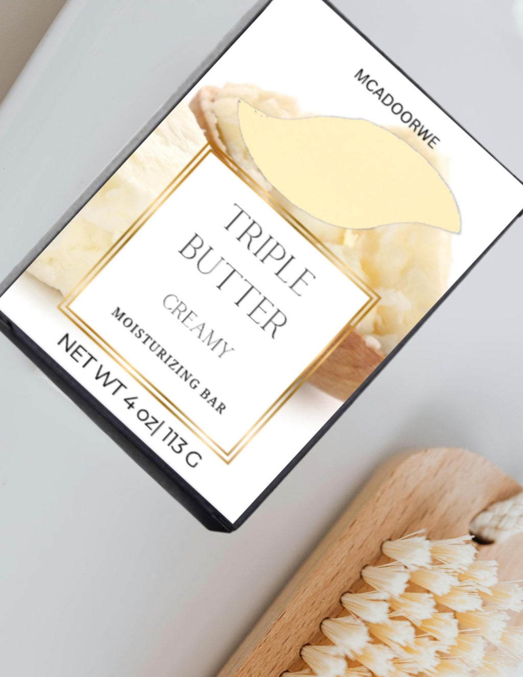 Creamy Triple Butter Bar | Organic Shea Mango Cocoa Soap | Luxurious Handmade 4 oz Bar