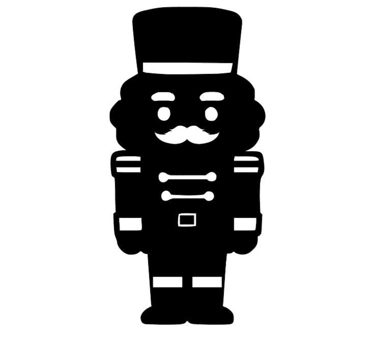 Large Christmas Nutcracker Window Cling Decal | Black Silhouette | 11.5" W × 23.5" H | Reusable Glossy Vinyl