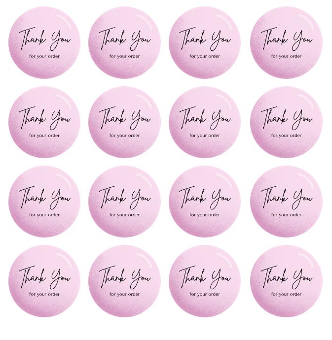 Pink Business Thank You Stickers | 57 Pink Package Adhesive Labels | 1.75in Peel and Stick