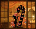 Reusable Elf and Candy Cane Window Decal | Glossy Static Cling| Christmas Window Stickers