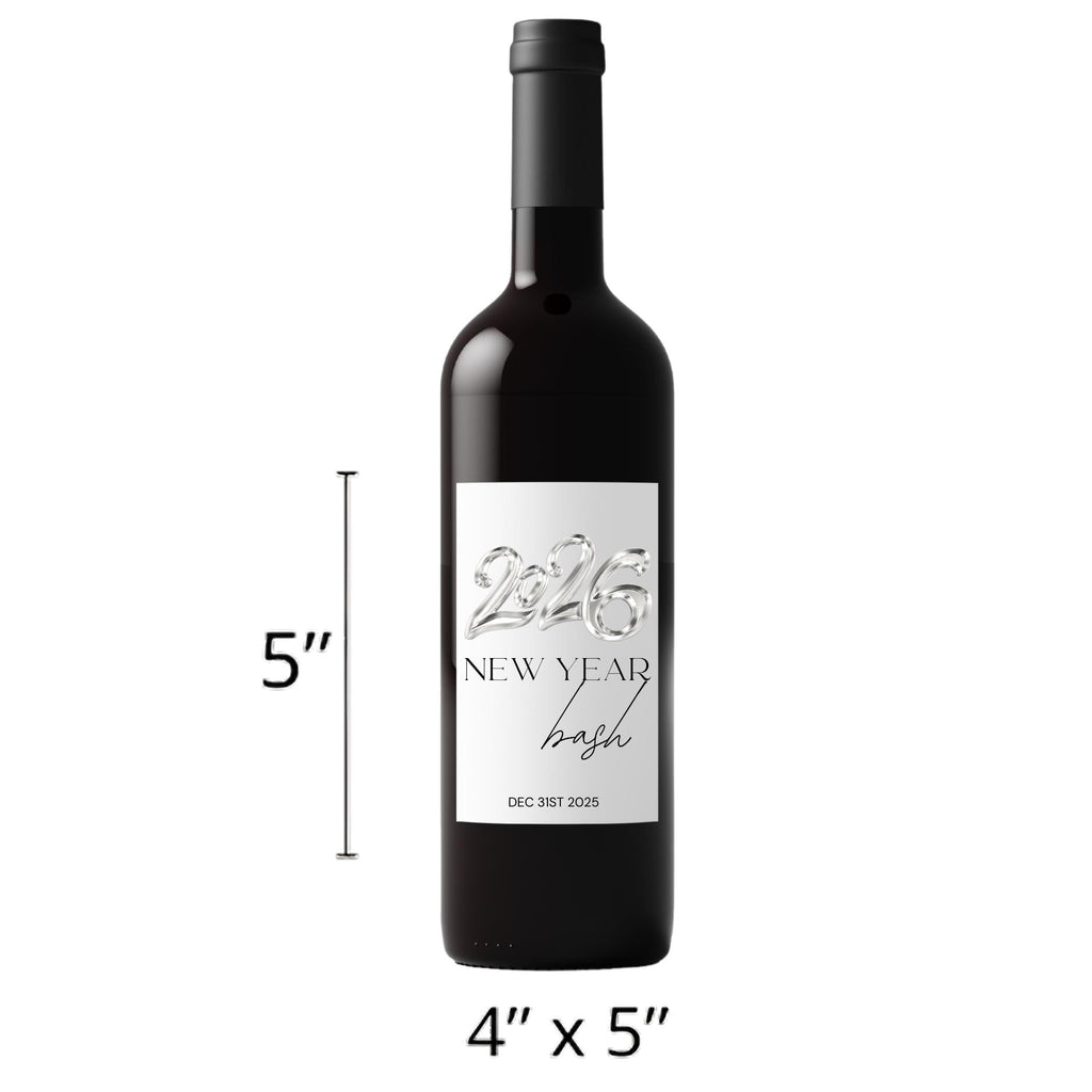 Happy New Year 2026 Wine Bottle Labels | Set of 12| Glossy|New Years