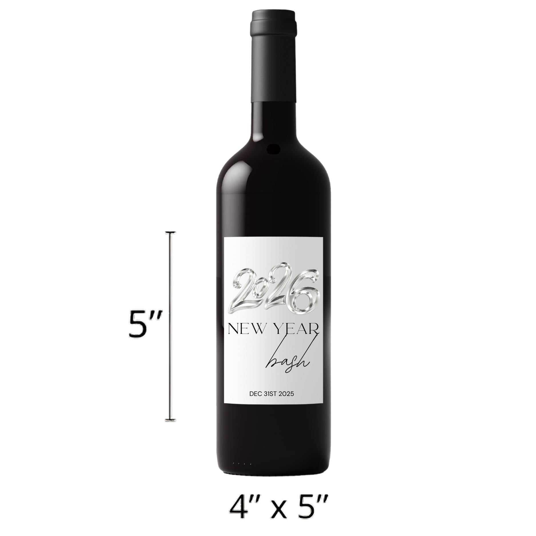 Happy New Year 2026 Wine Bottle Labels | Set of 12| Glossy|New Years