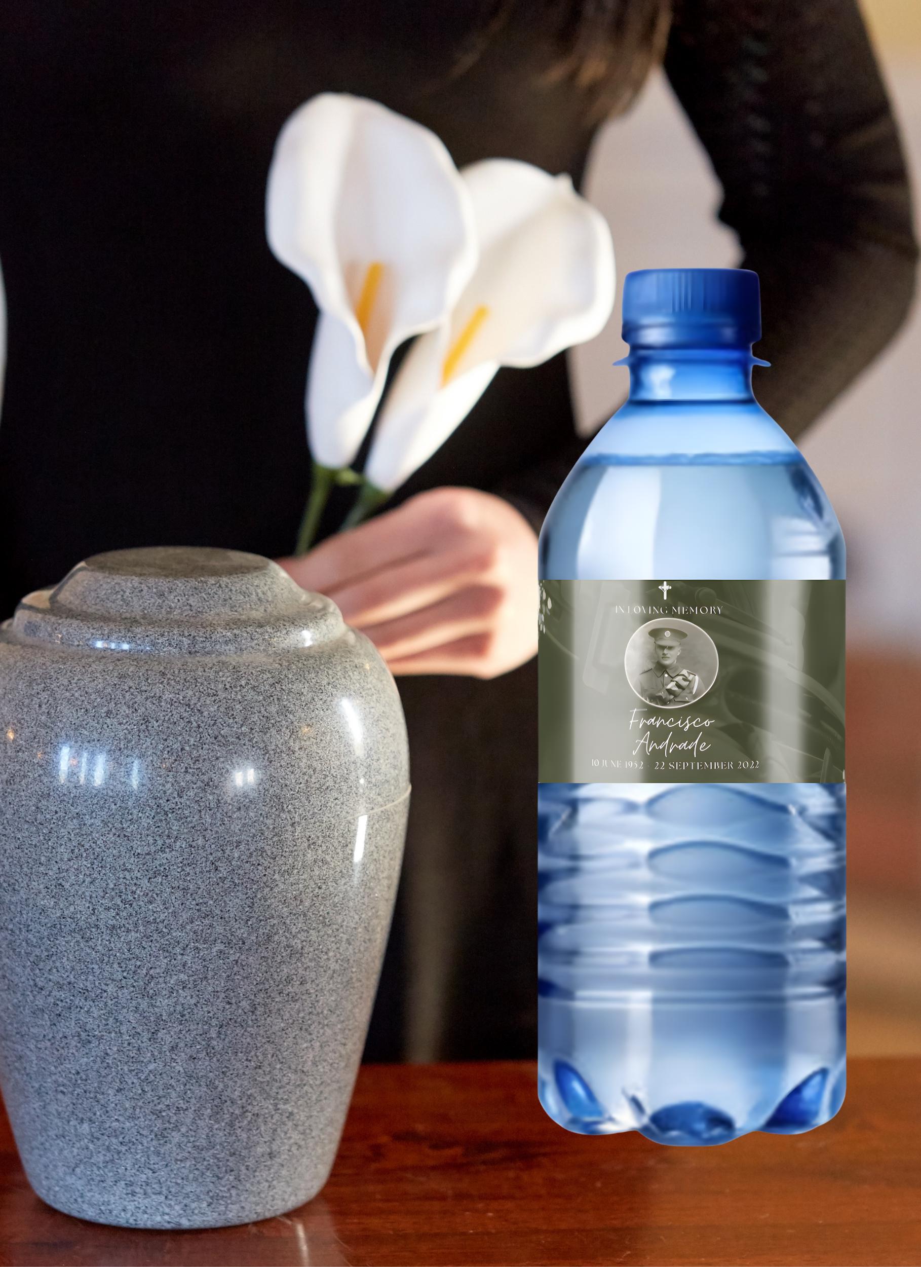 Personalized Military Tribute Water Bottle Labels | In Loving Memory| Keepsake Bottle wrappers| Memorial Favors
