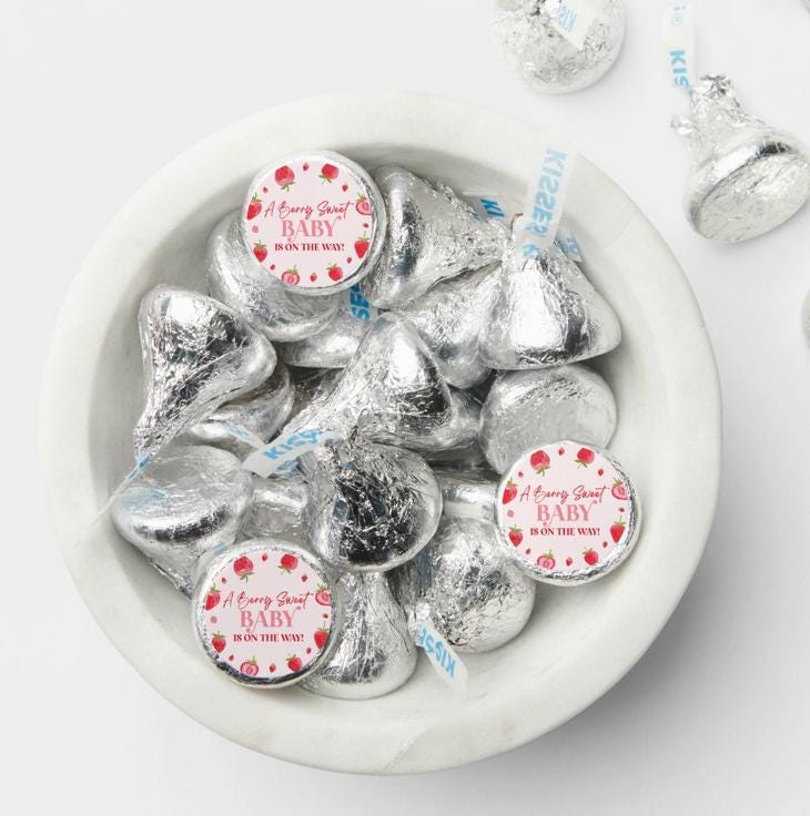 A Berry Sweet Baby Is On the Way Mini Candy Labels | Strawberry Baby Shower | 100ct| 0.75in
