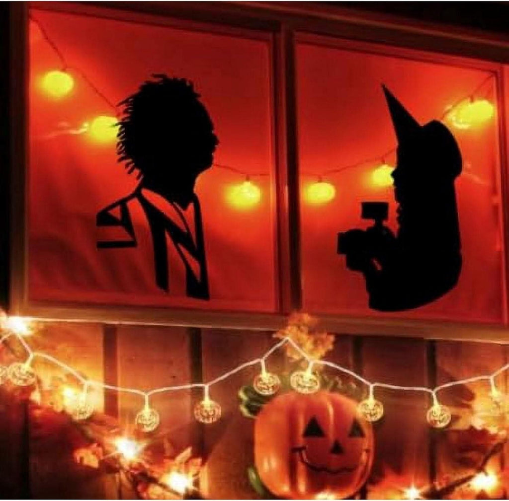 Halloween Window Static Cling Silhouette Decorations, Spooky Characters Design