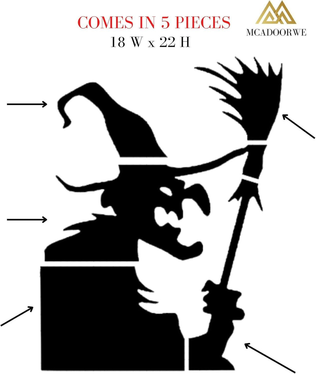 Halloween Gigantic Window Decal| Witch Silhouette| Spooky Broom|Indoor Decal| 22H| Reusable + Durable