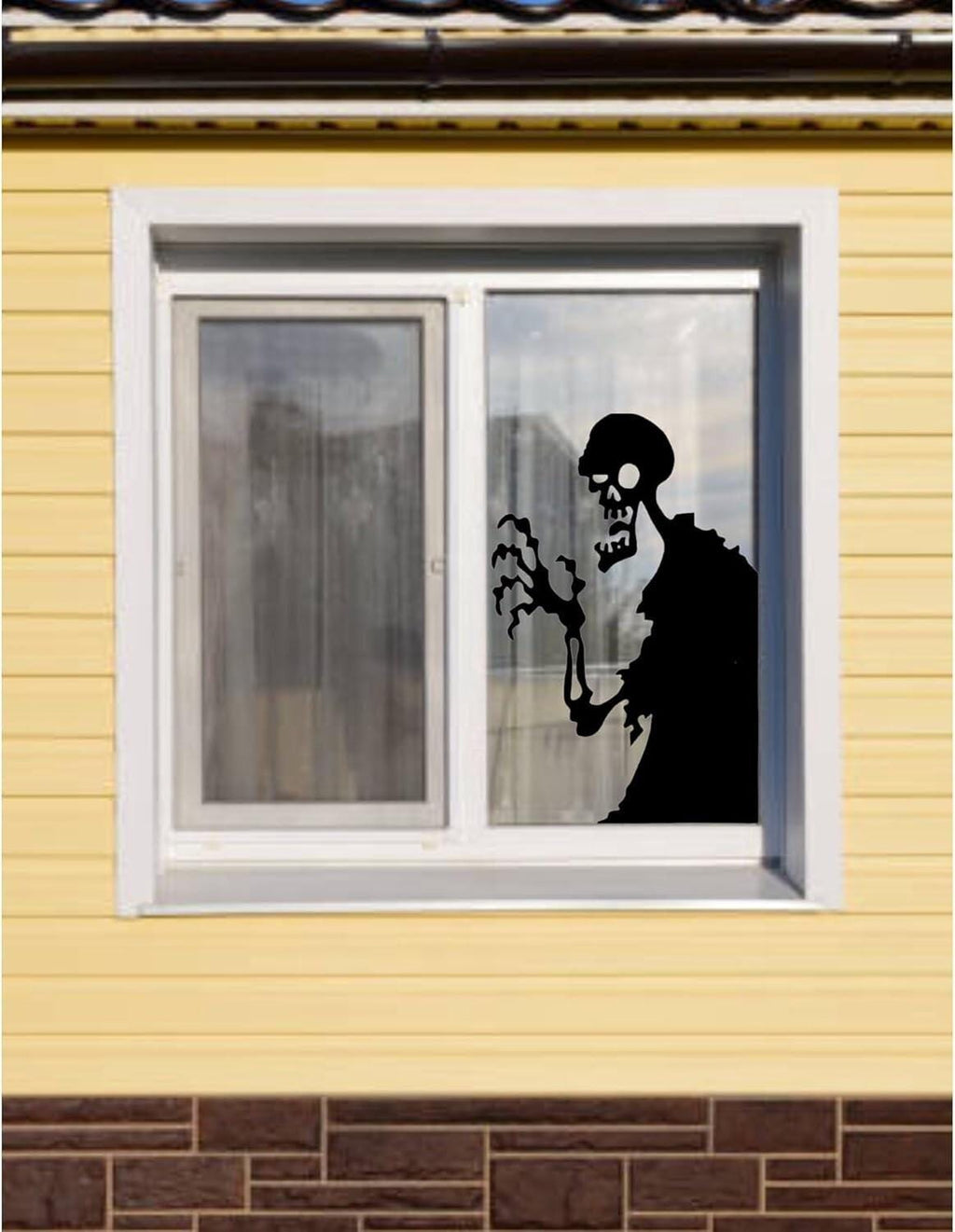 Halloween Window Static Cling Silhouette Decorations, Spooky Characters Design