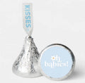Twins Baby Shower Mini Chocolate Labels | Ohh Babies| Blue| 100ct| 0.75in