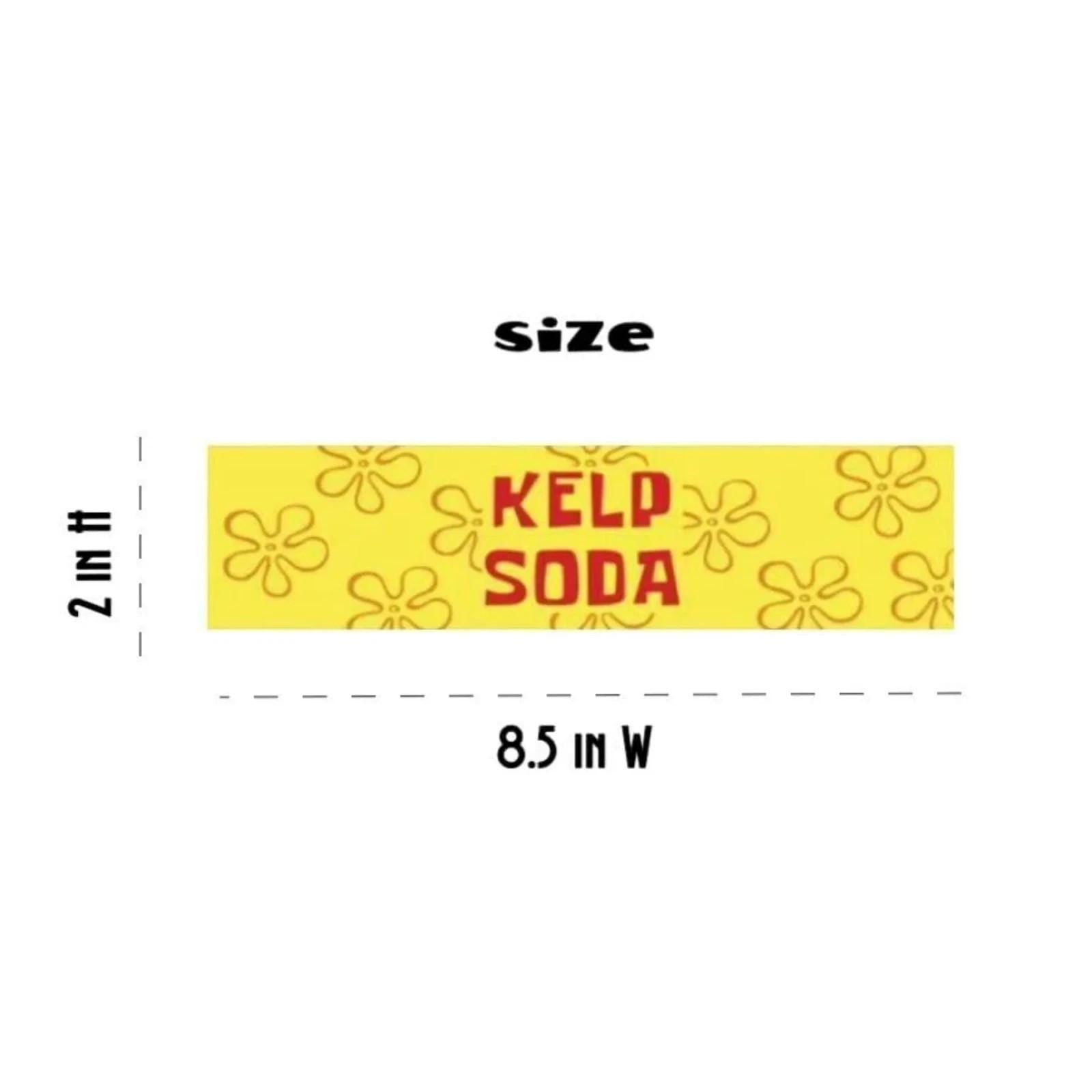 Kelp Soda Water Bottle Labels, Squarepants Party Decorations
