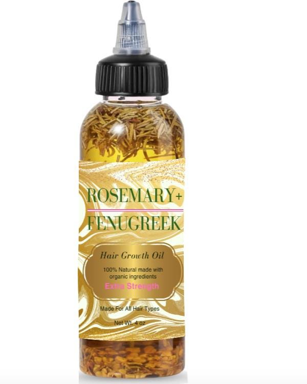Rosemary Fenugreek Extra Strength Hair Oil | Herbal Infused Scalp Treatment | 4oz | Growth Oil