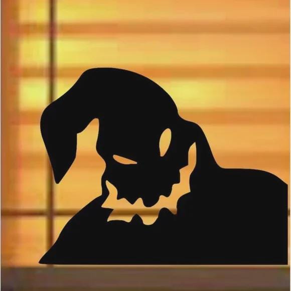 Halloween Window Cling Silhouette Decoration, Spooky Ghost Decal, 15.8 x 11.5 in