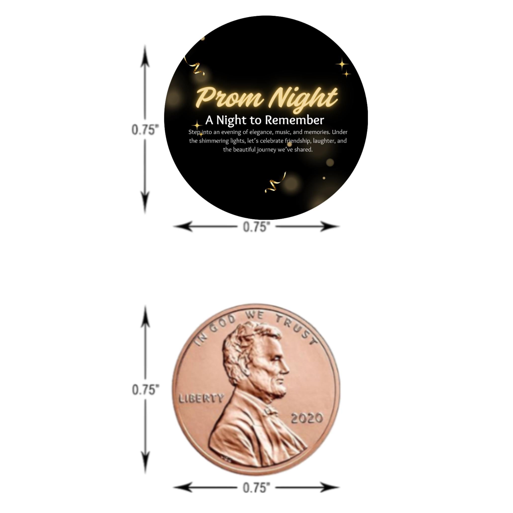 Prom Night Chocolate Stickers | 100 Peel & Stick Candy Labels | Glossy Durable Party Stickers | Self-Adhesive
