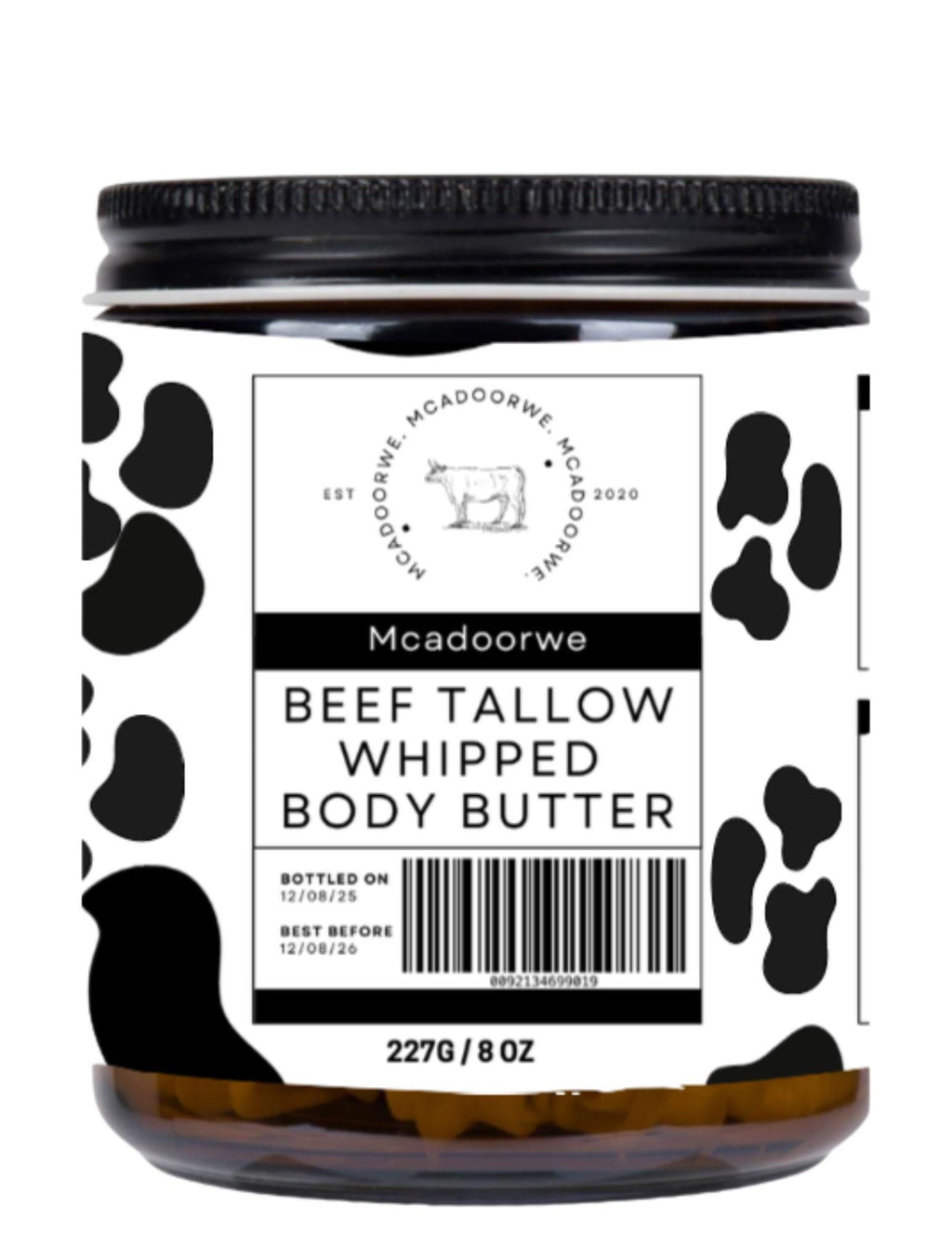 Beef Tallow Whipped Body Butter | Handmade Organic Shea and Cocoa Butter |8 oz| 100% Natural