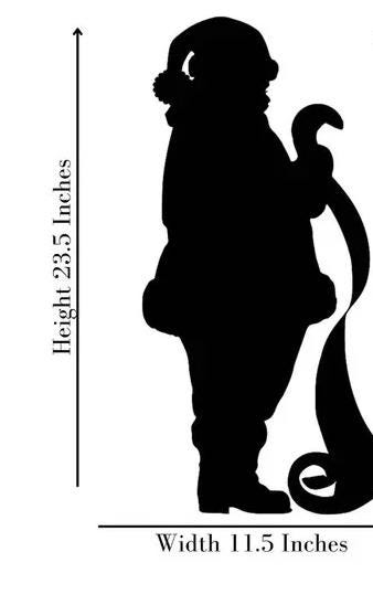 Large Christmas Santa Claus with Naughty or Nice List Window Cling Silhouette