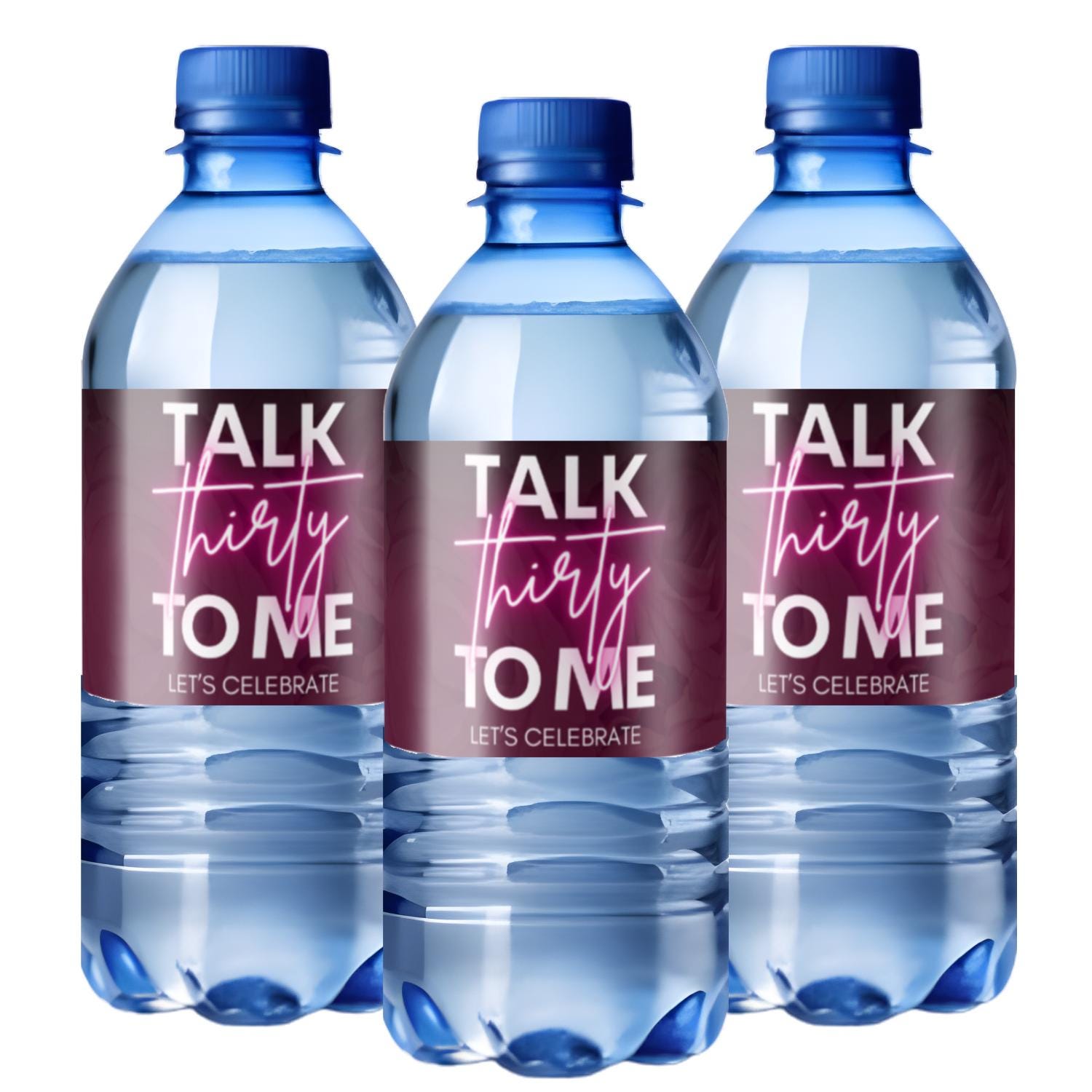 Talk Thirty To Me Water Bottle Labels | 30th Birthday Party Favors|12| Party Table Decor | Easy Celebration Setup