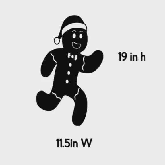Running Gingerbread Man Window Cling | Reusable Christmas Silhouette Decor