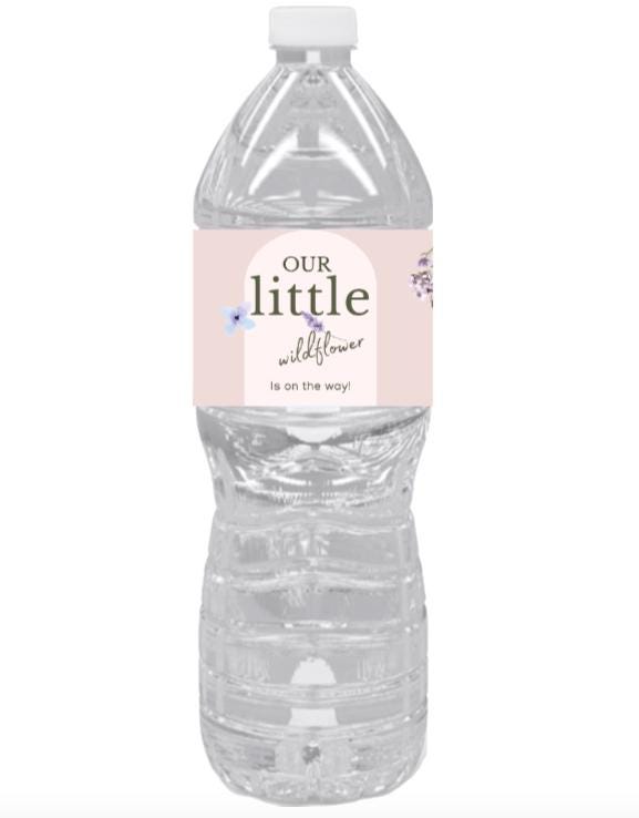 Our Little Wildflower is On The Way Water Bottle Labels | Elegant| 12ct|Floral Baby Shower