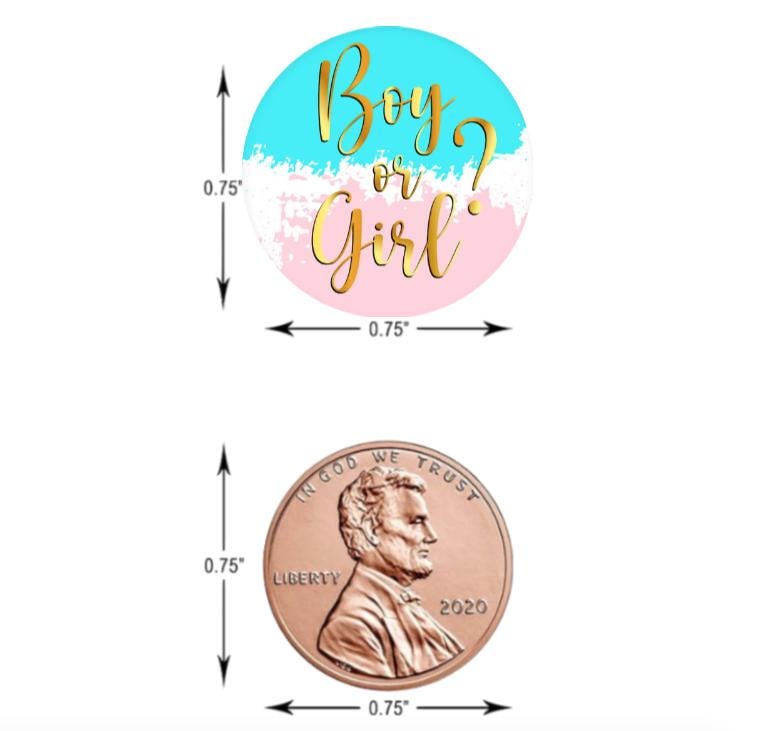 Boy or Girl Kisses Candy Stickers |100ct|Glossy|Gender Reveal| Baby Shower|0.75