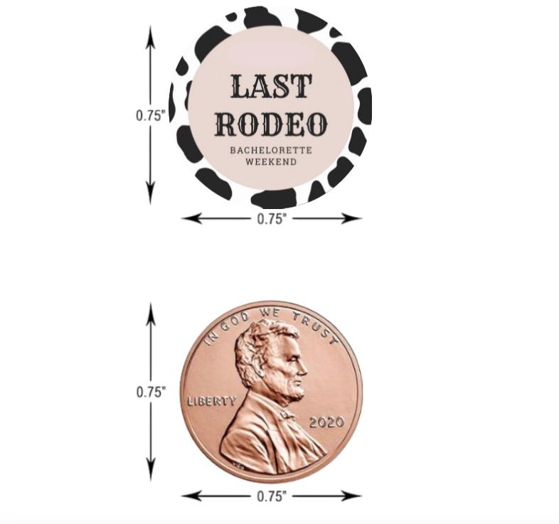 The Last Rodeo Kisses Candy Stickers | 100ct|Glossy|Bachelorette Party Favors | 0.75