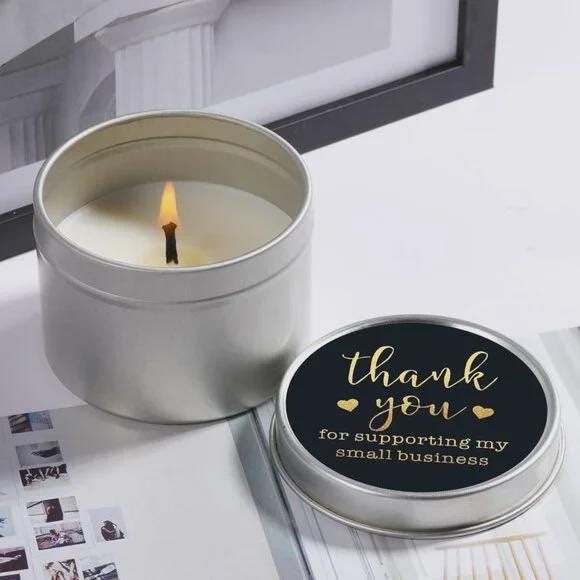 Thank You for Supporting Small Business Stickers, 1.5 inch, Black and Gold, 75 Pcs