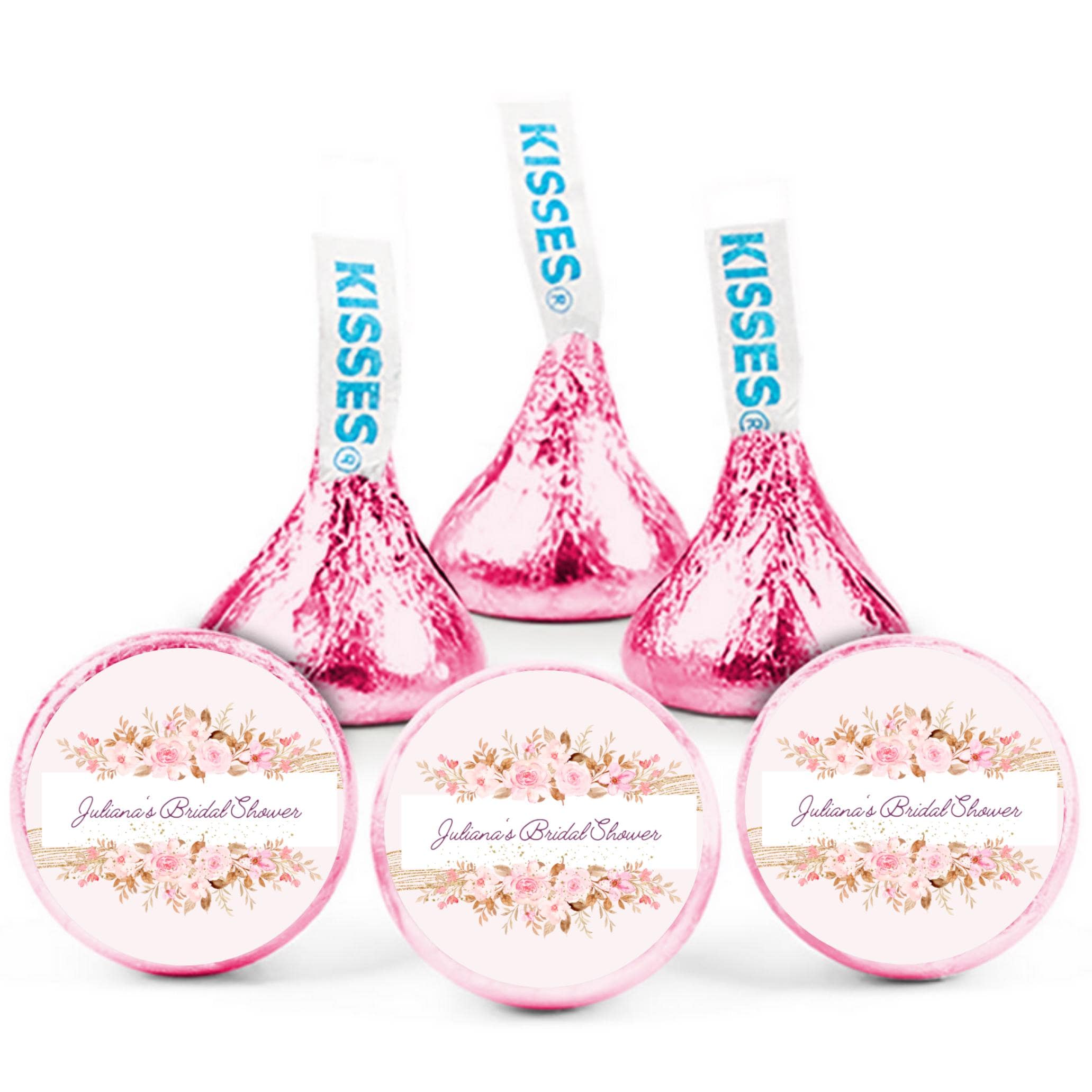 Personalized Bridal shower Chocolate Candy Kiss Labels|100ct|Glossy|0.75|Custom Name