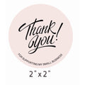 Thank You Stickers for Small Business, 2 x 2 inches, Pink, Set of 100