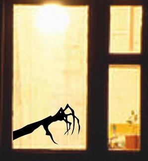 Halloween Spider Claw Window Cling Decal, 18x11 inches, Reusable Indoor Silhouette, Black