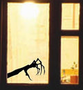 Halloween Spider Claw Window Cling Decal, 18x11 inches, Reusable Indoor Silhouette, Black