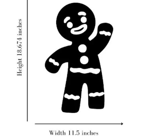 Large Christmas Window Decal | Gingerbread Man Silhouette | Festive Holiday Decoration |