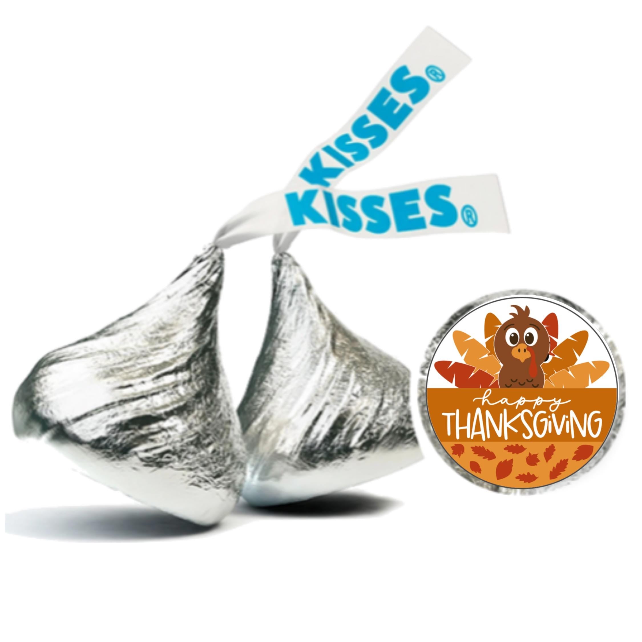 Happy Thanksgiving Candy Stickers | Turkey Candy Kiss Labels | 100 Glossy Candy Stickers |Candy Table Accents