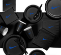 Custom Sw00sh Party, Birthday Party Dinnerware Set of 60 total pieces-Black&Blue