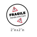 Fragile Handle with Care Warning Stickers, 2 inch Round, Set of 100