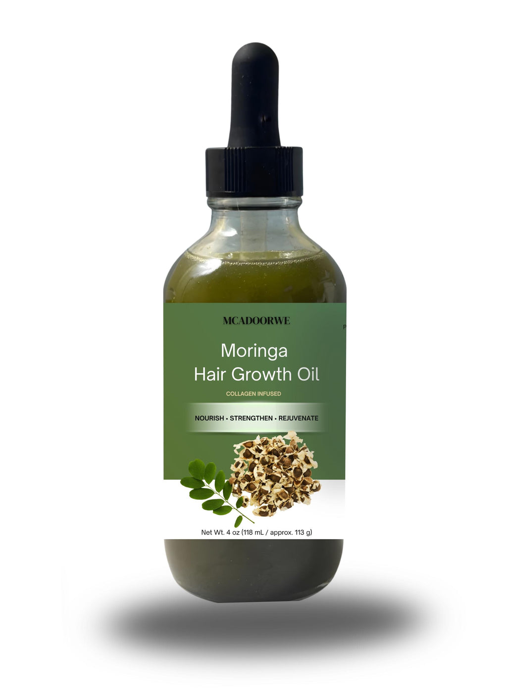 Moringa Hair Growth Oil | 4 fl.oz | 100% Pure & Natural | Herbal Oil | Collagen Infused