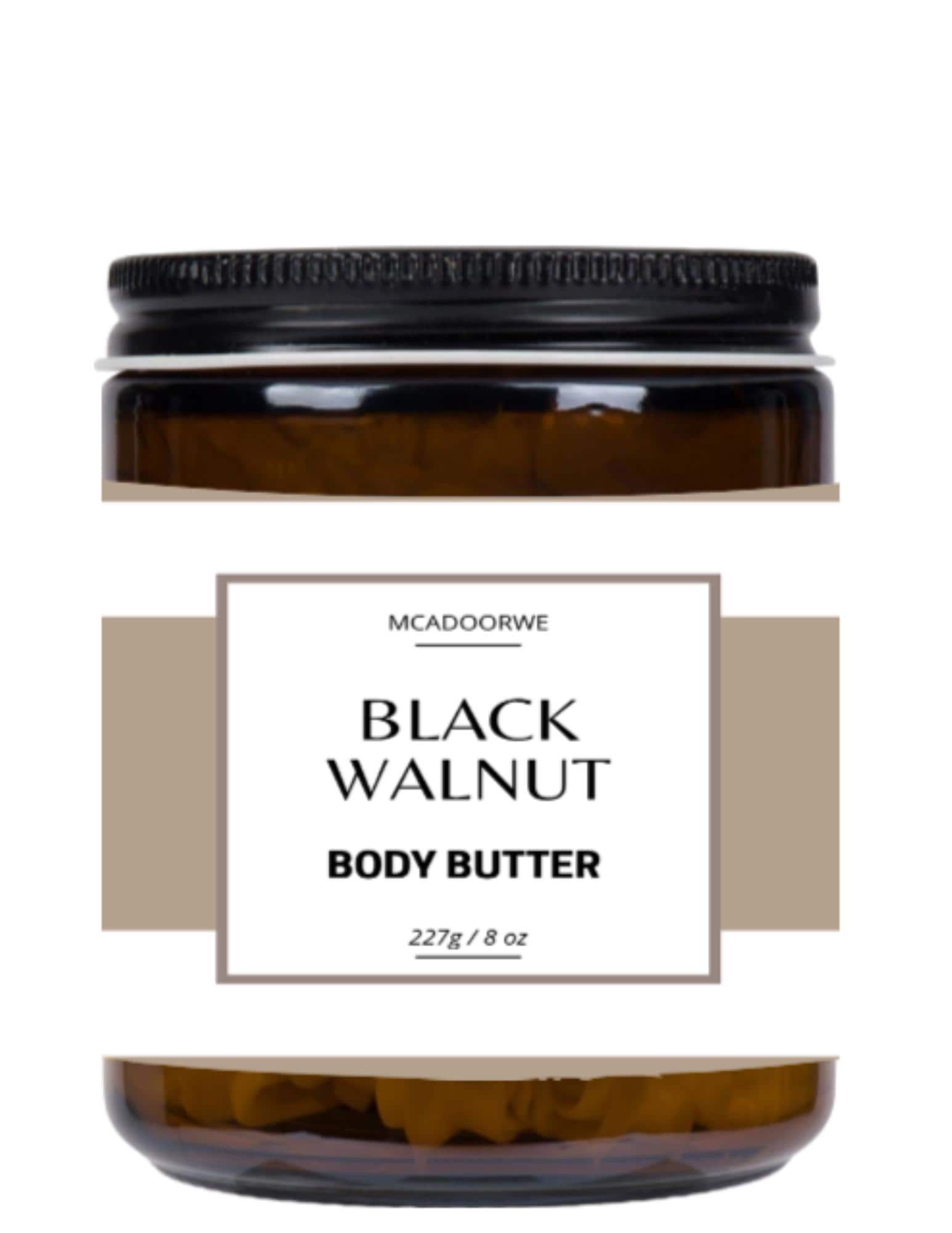 Black Walnut Whipped Body Butter | Handmade Organic Shea Mango Cocoa Blend |8 oz Jar