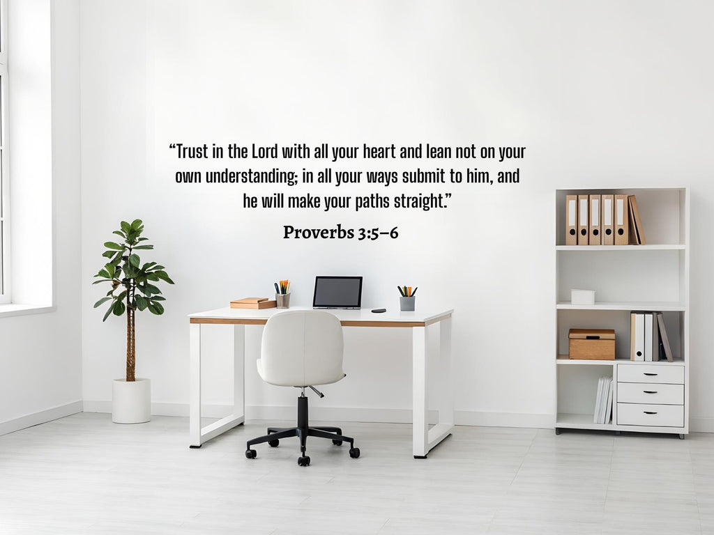 Proverbs 3:5 Bible Verse Vinyl Decals | Faith Based Decor | Removable Wall Art