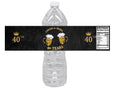 40th Birthday Water Bottle Labels | Set of 12 | Cheers to 40 Years | Party Favors | Black