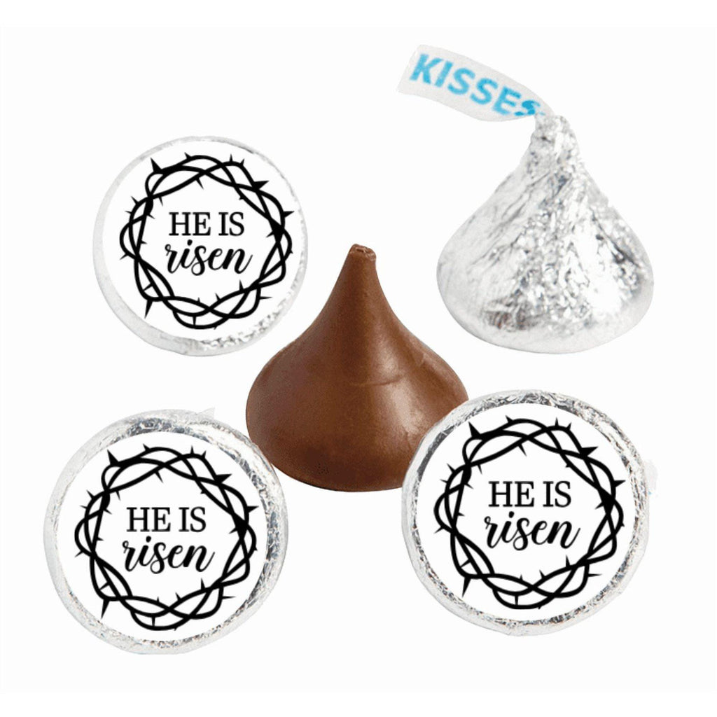 He is Risen Easter Candy Stickers, Religious Chocolate Labels, 0.75 inch, 108 Count