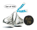 Hello 70|Milestone 70th Birthday Candy Stickers| 100ct| Waterproof| Glossy|0.75in