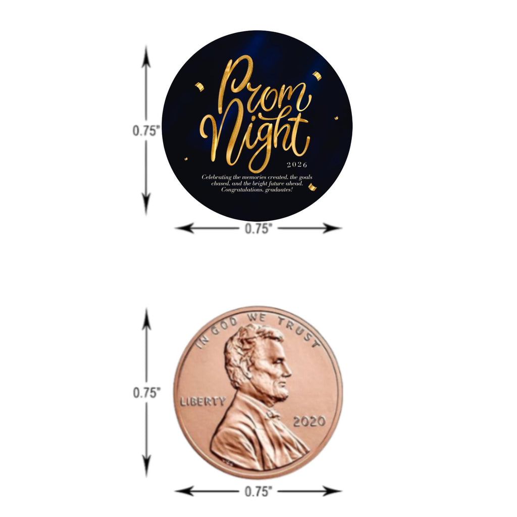Prom Night Candy Stickers | 100 Chocolate Kiss Labels | Glossy 0.75in Peel & Stick | Prom Party Table Favors