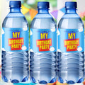 Its My Birthday Party Water Bottle Labels | Blue White Cloud Theme | Set of 12|Glossy| Birthday Favors