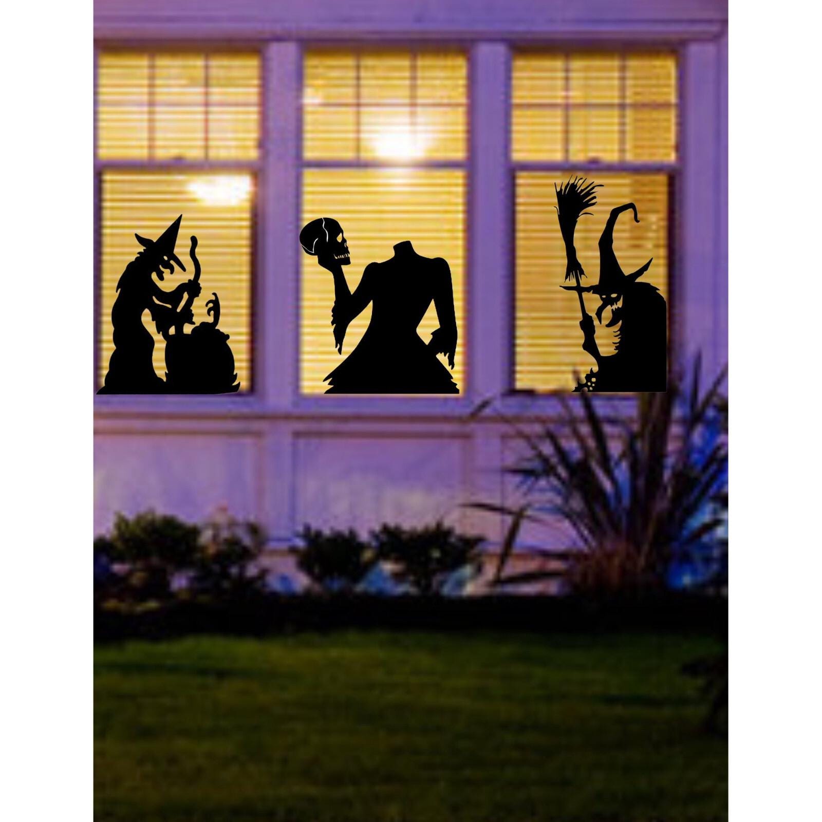 Spooky Woman Window Cling Silhouette Decal:Halloween Durable-Halloween Decor