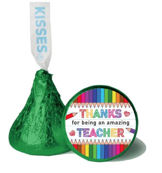 Thanks for Being an Amazing Teacher Candy Stickers | Teacher Appreciation Theme | 0.75"|100ct