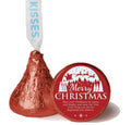 Merry Christmas Chocolate Kiss Candy Stickers | 100CT |Glossy| Holiday Party Favors|Pre-Printed