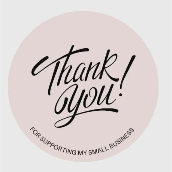 Thank You Stickers for Small Business, 2 x 2 inches, Pink, Set of 100