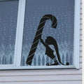 Reusable Christmas Elf Candy Cane Window Cling | Holiday Silhouette Decoration