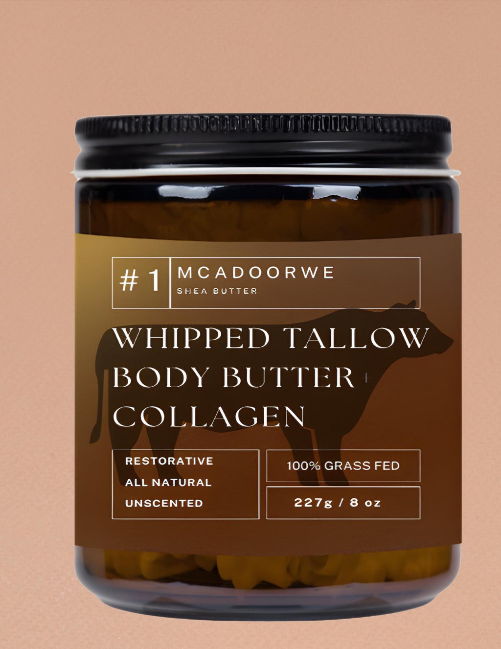 Beef Tallow Whipped Body Butter | Handmade Organic Shea and Cocoa Butter |Handmade 8 oz