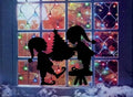 Reusable Elf Silhouette Decal Set | 11.5 H" × 15 W" | Glossy| Black| Christmas Window Decals
