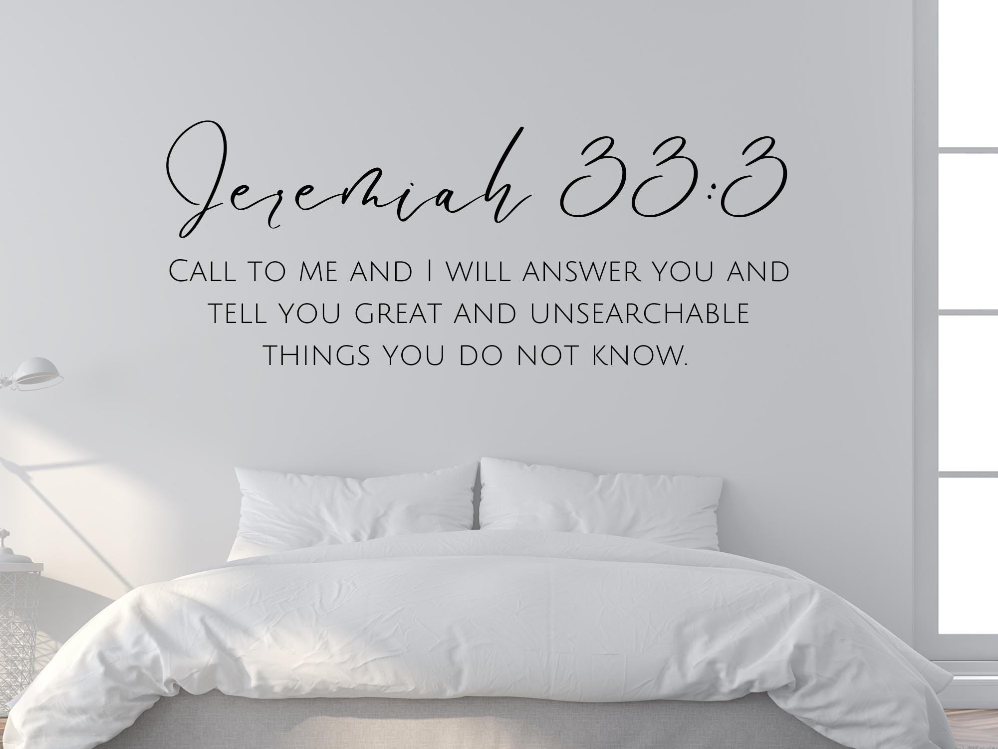 Jeremiah 33:3 Bible Verse Wall Art | Faith Based Motivation | Vinyl Wall Decals